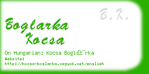 boglarka kocsa business card